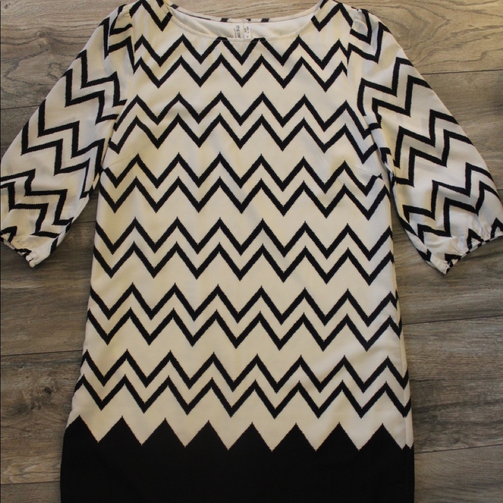 Chevron Black and White Dress